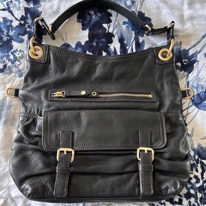 Cole Haan Black Leather Shoulder and/or Crossbody Handbag (Authentic)